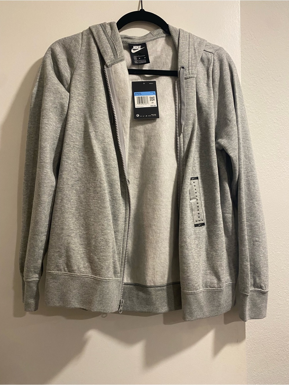 Nike Women’s Light Gray Full-Zip Hooded Jacket